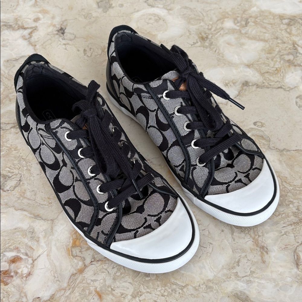 Coach Barrett Signature C Jacquard & Leather Sneakers - size 9B - Picture 2 of 12